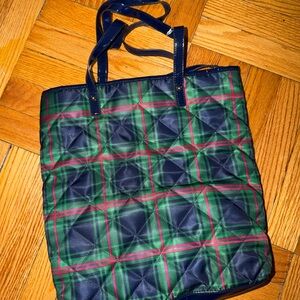 Tommy Hilfiger Green and Blue Plaid Tote